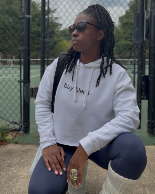 Buy Black Period Cropped Hoodie